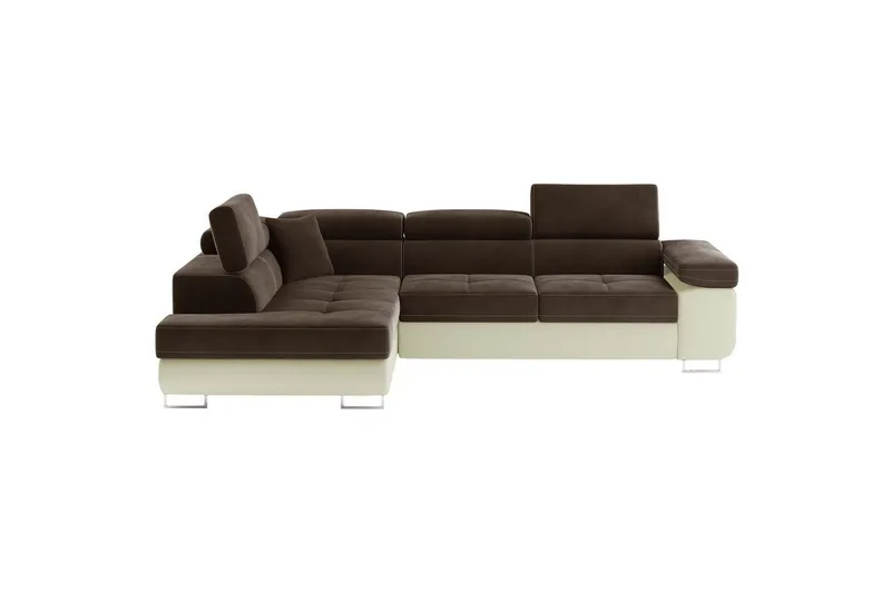 Sektionssoffa Eltap Anton 272x203x85 cm - Jasmine 29, Mjuk 33, Brun, Beige, Vänster — Jasmine 29, Mjuk 33, Brun, Beige, Vänster