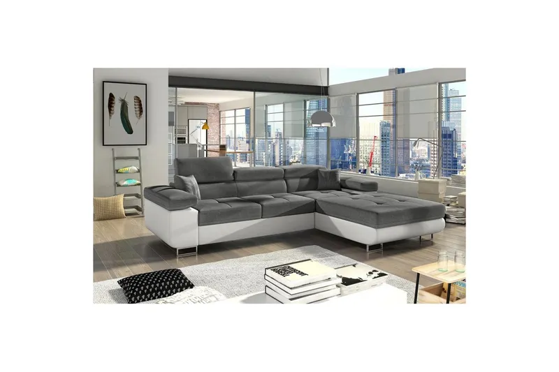 Sektionssoffa Eltap Armando 289x85x203 cm - Sawana 05, Soft 17, Grå, Vit, Höger — Sawana 05, Soft 17, Grå, Vit, Höger