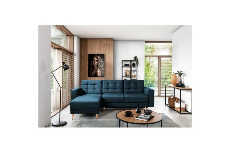 Sektionssoffa Eltap Asgard L 248x93x162 cm - Monolith 77, Blå — Monolith 77, Blå