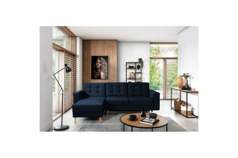 Sektionssoffa Eltap Asgard L 248x93x162 cm - Monolith 79, Mörkblå — Monolith 79, Mörkblå