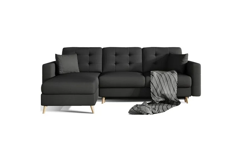 Sektionssoffa Eltap Asgard L 248x93x162 cm - Sawana 14, Svart — Sawana 14, Svart