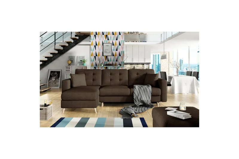 Sektionssoffa Eltap Asgard L 248x93x162 cm - Sawana 16, Brun — Sawana 16, Brun