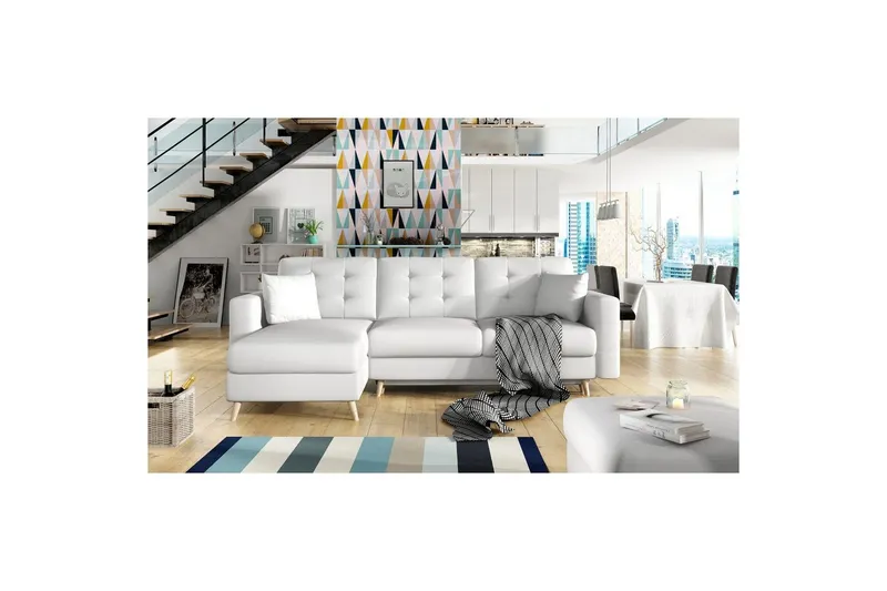 Sektionssoffa Eltap Asgard L 248x93x162 cm - Soft 17, Vit — Soft 17, Vit