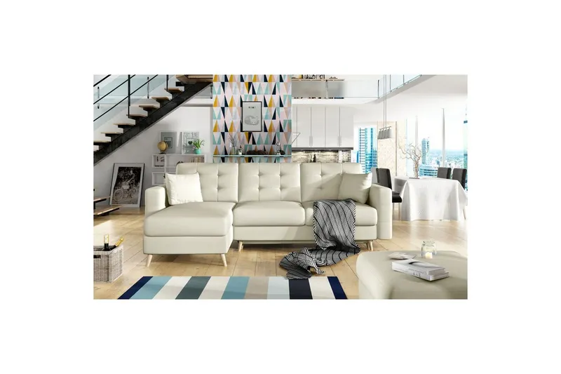 Sektionssoffa Eltap Asgard L 248x93x162 cm - Soft 33, Beige — Soft 33, Beige