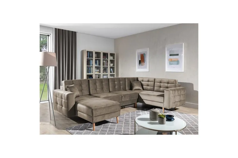 Sektionssoffa Eltap Asgard U 326x202x93 cm - Monolith 09, Mörk beige — Monolith 09, Mörk beige