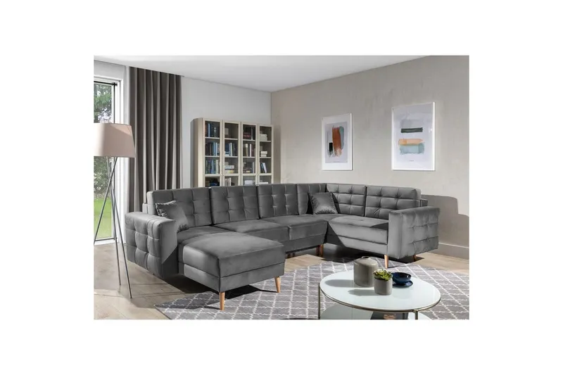 Sektionssoffa Eltap Asgard U 326x202x93 cm - Monolith 85, Grå — Monolith 85, Grå