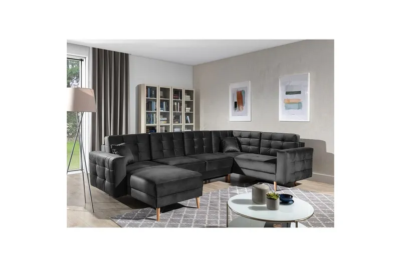 Sektionssoffa Eltap Asgard U 326x202x93 cm - Monolith 97, Mörkgrå — Monolith 97, Mörkgrå