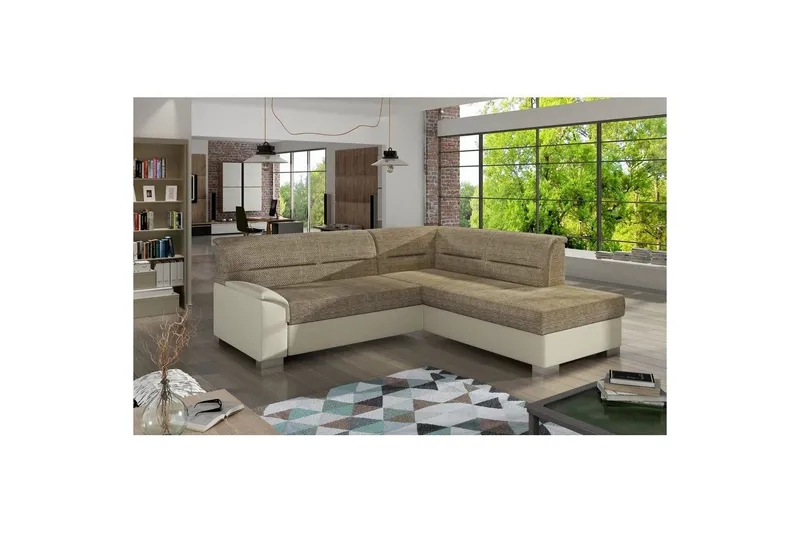 Sektionssoffa Eltap Bergen 247x214x83 cm - Berlin 03, Soft 33, Beige, Höger — Berlin 03, Soft 33, Beige, Höger