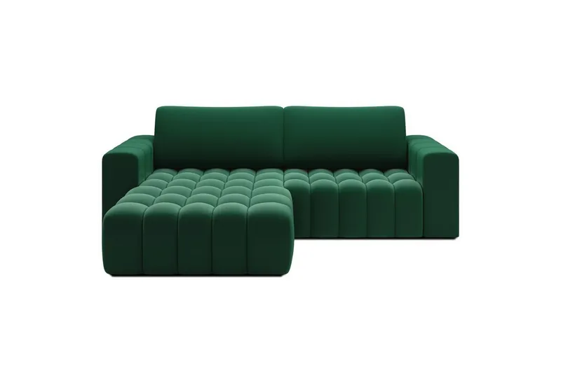Sektionssoffa Eltap Bonett 250x175x92 cm - Kronos 19, Mörkgrön, Vänster — Kronos 19, Mörkgrön, Vänster