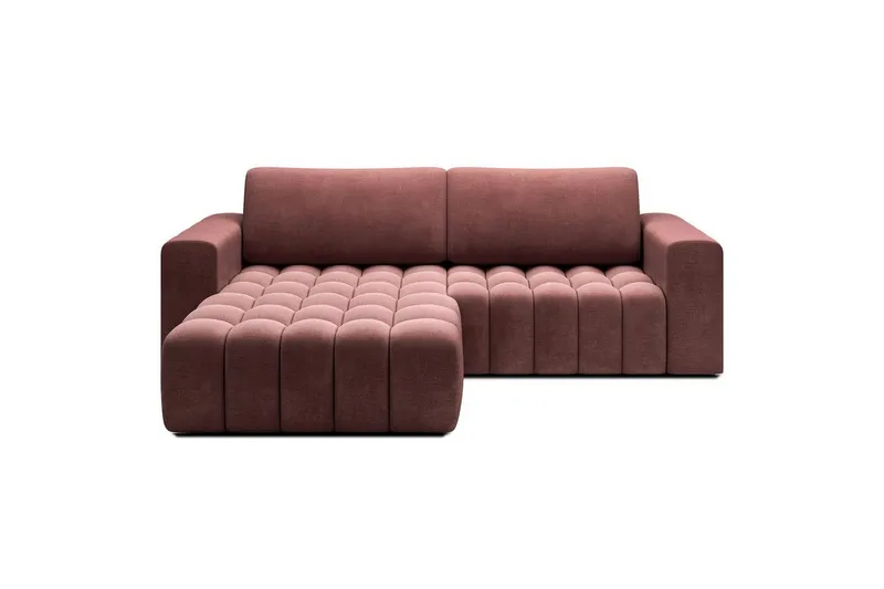 Sektionssoffa Eltap Bonett 250x175x92 cm - Monolith 63, Rosa, Vänster — Monolith 63, Rosa, Vänster