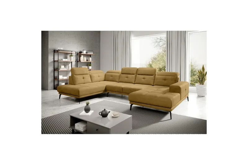 Sektionssoffa Eltap Bretan 350x205x107 cm - Nube 45, Gul, Vänster — Nube 45, Gul, Vänster