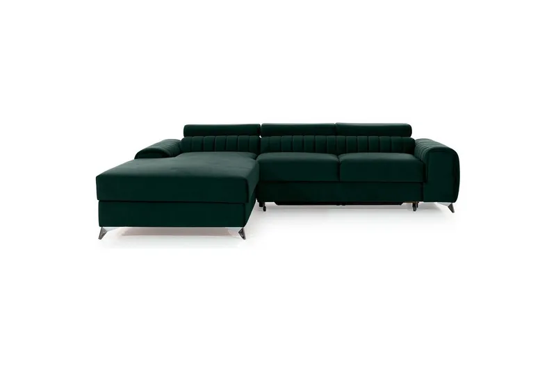Sektionssoffa Eltap Grayson 278x205x92 cm - Loco 35, Mörkgrön, Vänster — Loco 35, Mörkgrön, Vänster