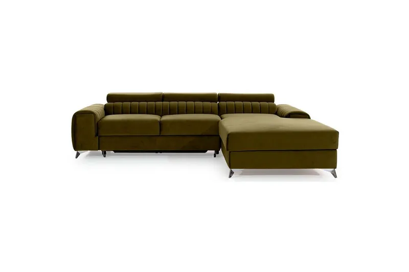 Sektionssoffa Eltap Grayson 278x205x92 cm - Nube 33, Grön, Höger — Nube 33, Grön, Höger