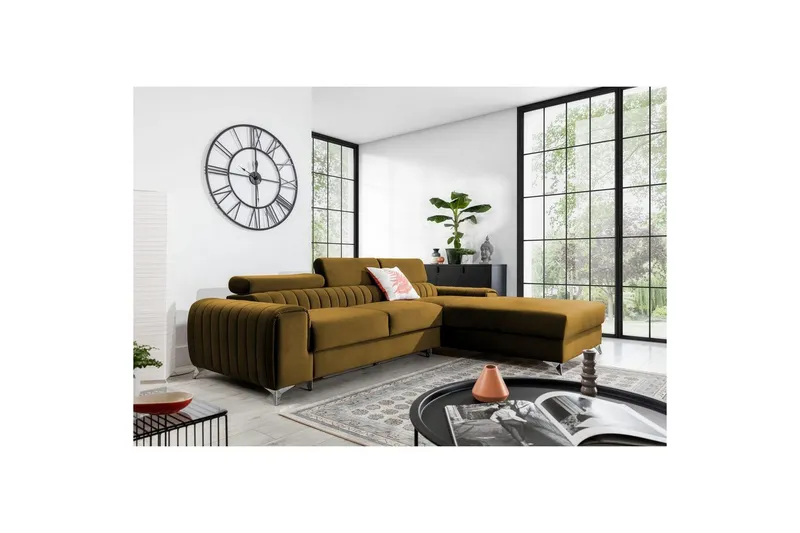 Sektionssoffa Eltap Grayson 278x205x92 cm - Nube 45, Gul, Höger — Nube 45, Gul, Höger