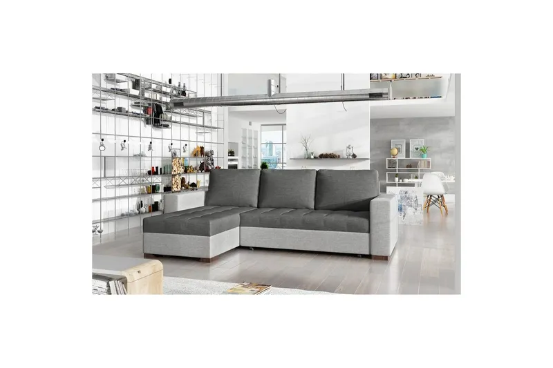 Sektionssoffa Eltap Newark 237x150x90 cm - Sawana 05, Sawana 21, Grå — Sawana 05, Sawana 21, Grå