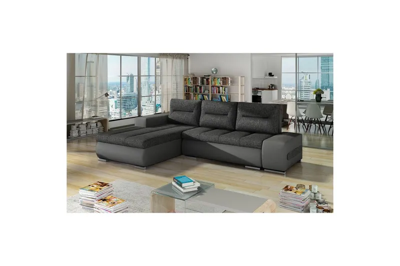 Sektionssoffa Eltap Ottavio 275x180x85 cm - Inari 96, Soft 29, Mörkgrå, Grå, Vänster — Inari 96, Soft 29, Mörkgrå, Grå, Vänster