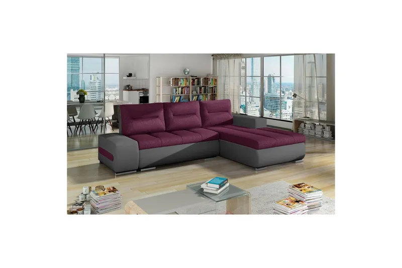 Sektionssoffa Eltap Ottavio 275x180x85 cm - Lars 68, Soft 29, Lila, Grå, Höger — Lars 68, Soft 29, Lila, Grå, Höger