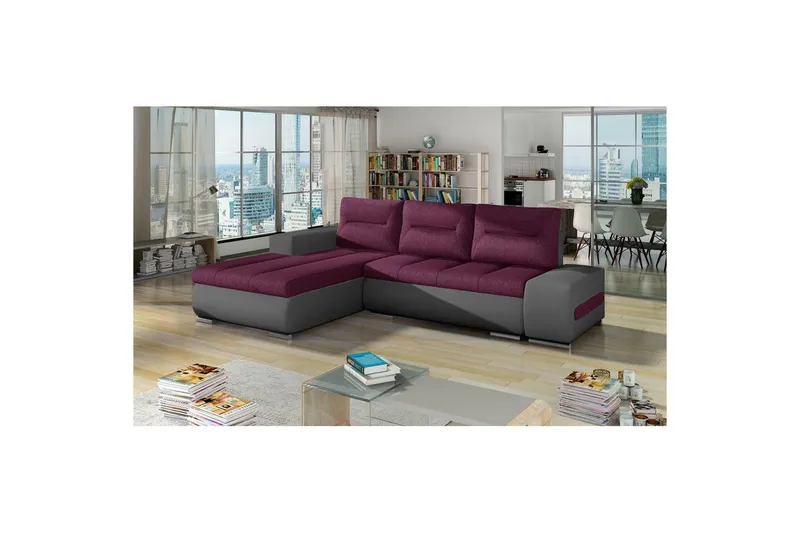 Sektionssoffa Eltap Ottavio 275x180x85 cm - Lars 68, Soft 29, Lila, Grå, Vänster — Lars 68, Soft 29, Lila, Grå, Vänster