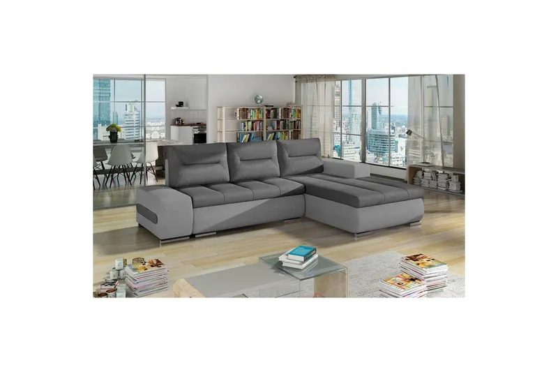 Sektionssoffa Eltap Ottavio 275x180x85 cm - Soro 93, Soro 83, Grå, Vit, Höger — Soro 93, Soro 83, Grå, Vit, Höger