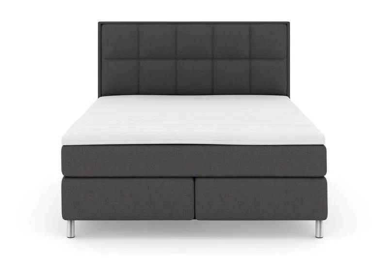 Select No 3 Komplett Sängpaket 180x200 Fast - Mörkgrå/Metall (Art.nr 247582) — Mörkgrå/Metall