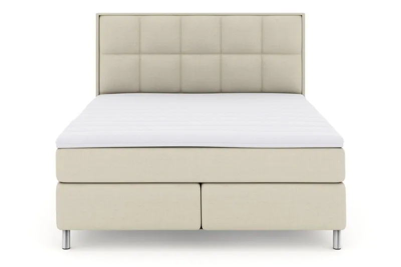 Select No 3 Komplett Sängpaket 210x210 Fast/Medium - Beige/Metall (Art.nr 247627) — Beige/Metall