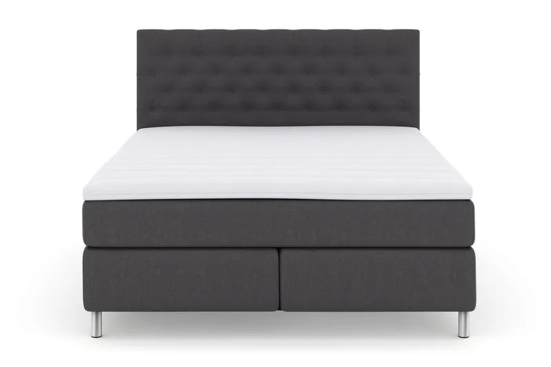Select No 3 Kontinentalsäng 160x200 Fast - Mörkgrå/Metall — Mörkgrå/Metall