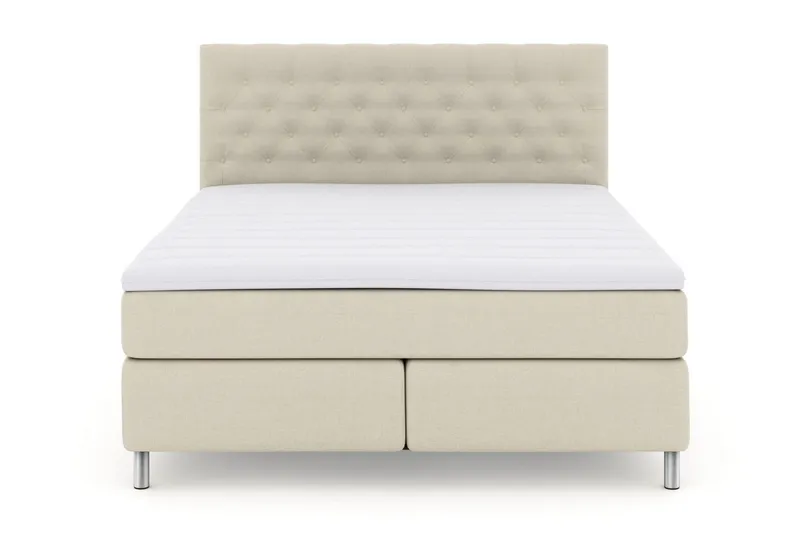 Select No 3 Kontinentalsäng 210x210 Fast - Beige/Metall — Beige/Metall