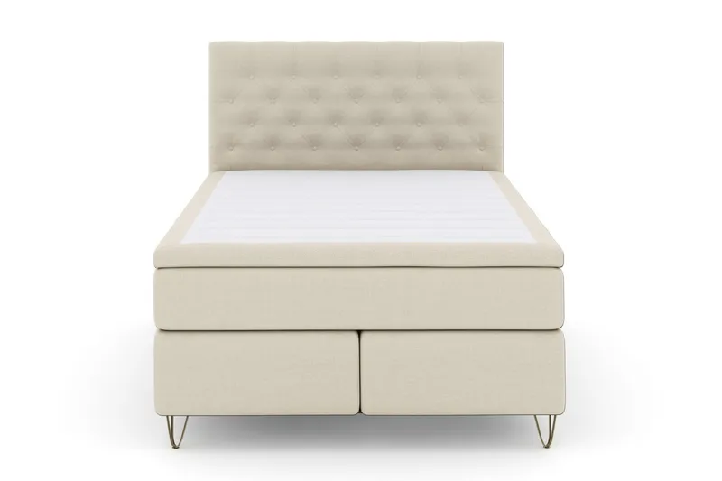 Select No 4 Komplett Sängpaket 140x200 Fast - Beige/Metall V-form (Art.nr 248535) — Beige/Metall V-form