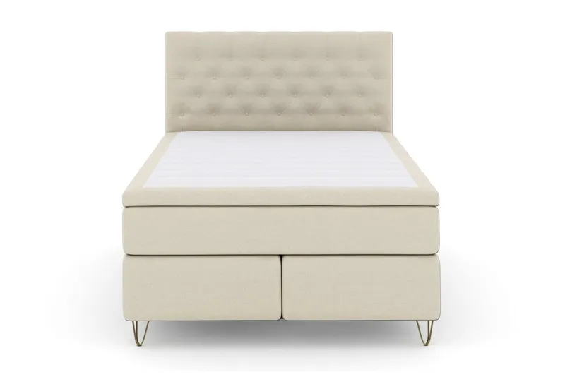 Select No 4 Komplett Sängpaket 140x200 Fast/Medium - Beige/Metall V-form (Art.nr 248575) — Beige/Metall V-form