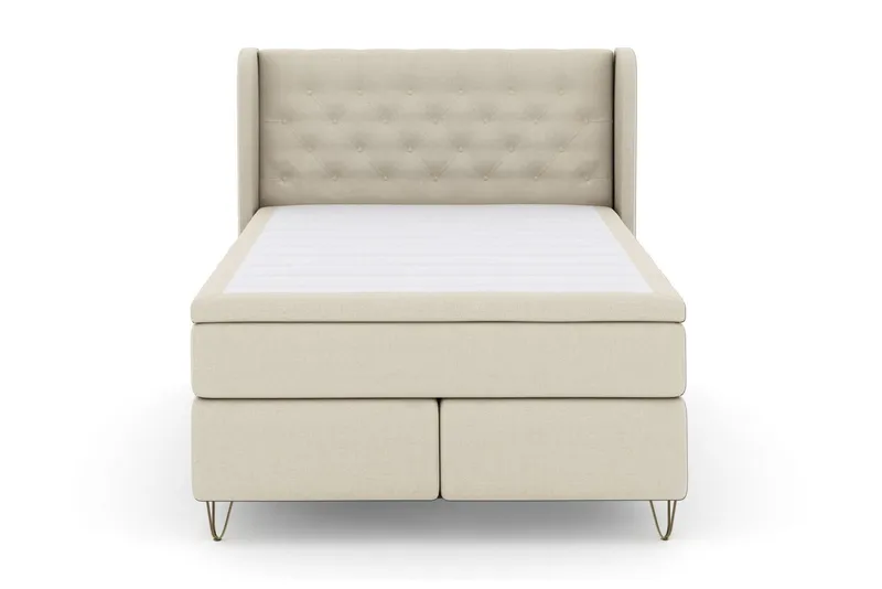 Select No 4 Komplett Sängpaket 140x200 Fast/Medium - Beige/Metall V-form (Art.nr 248215) — Beige/Metall V-form