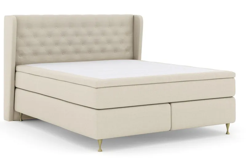 Select No 4 Komplett Sängpaket 180x200 Fast - Beige/Guld (Art.nr 248123) — Beige/Guld