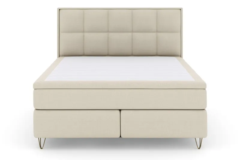 Select No 4 Komplett Sängpaket 180x200 Fast - Beige/Metall V-form (Art.nr 248900) — Beige/Metall V-form