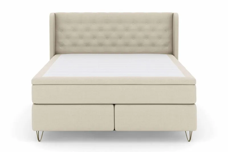 Select No 4 Komplett Sängpaket 180x200 Fast/Medium - Beige/Metall V-form (Art.nr 248223) — Beige/Metall V-form