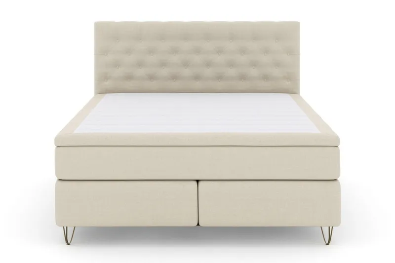 Select No 4 Kontinentalsäng 180x200 Fast/Medium - Beige/Metall V-Form — Beige/Metall V-Form