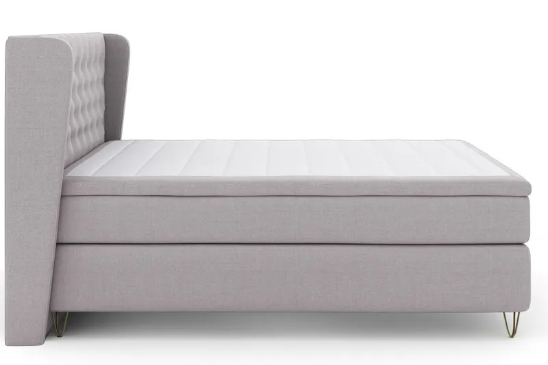 Select No 5 Komplett Sängpaket 160x200 Fast Watergel - Ljusgrå/Metall V-form — Ljusgrå/Metall V-form