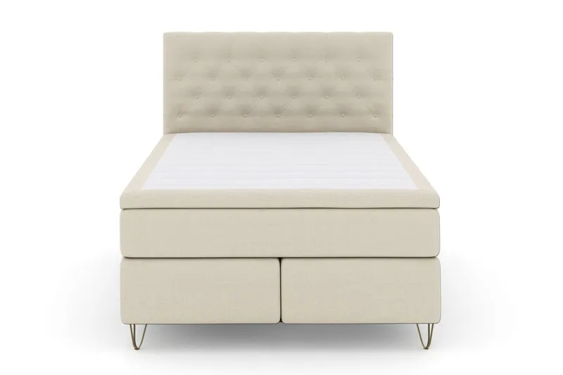 Select No 5 Kontinentalsäng 140x200 Fast/Medium Watergel - Beige/Metall V-Form — Beige/Metall V-Form