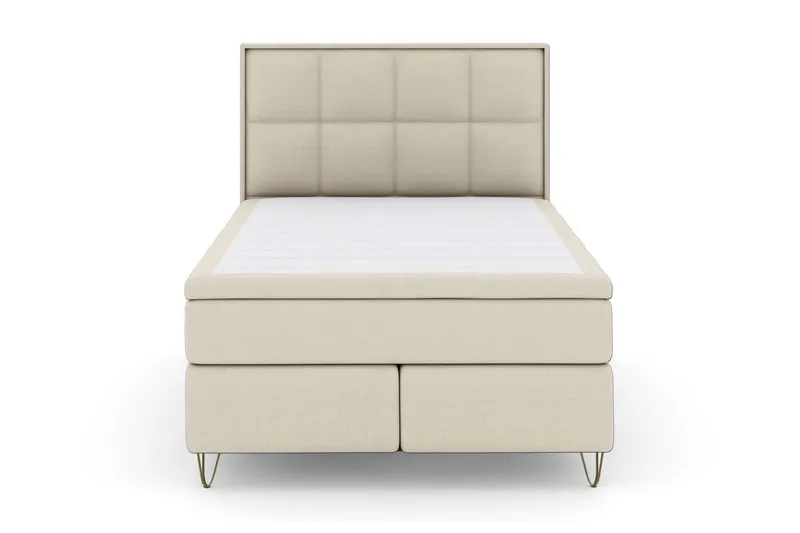 Select No 6 Komplett Sängpaket 140x200 F/M Memory/Pocket - Beige/Metall V-form (Art.nr 256135) — Beige/Metall V-form
