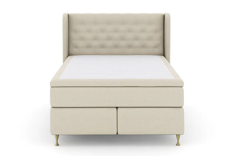 Select No 6 Komplett Sängpaket 140x200 Fast Latex/Memory - Beige/Guld (Art.nr 255135) — Beige/Guld