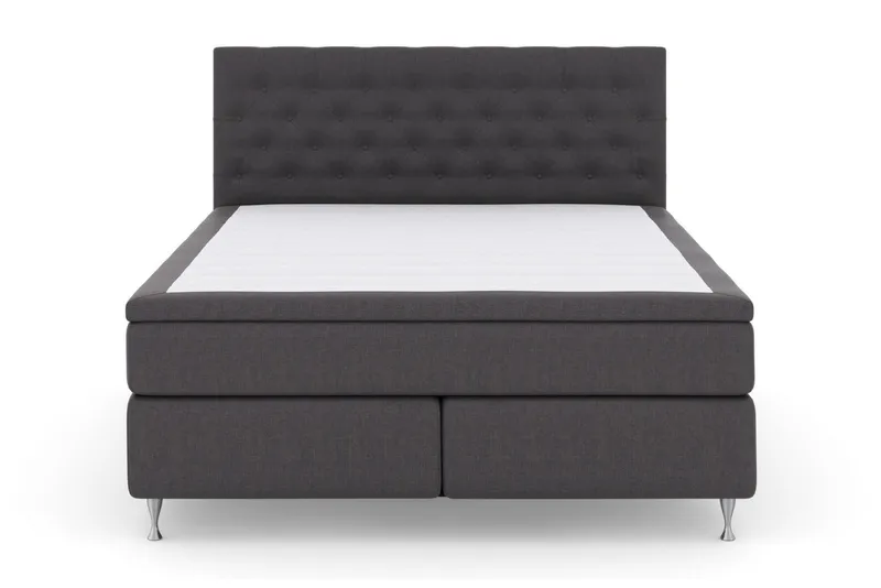 Select No 6 Komplett Sängpaket 180x200 F/M Memory/Pocket - Mörkgrå/Silver — Mörkgrå/Silver