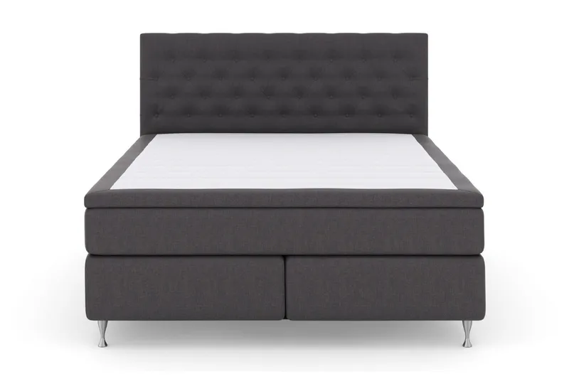 Select No 6 Komplett Sängpaket 180x200 Fast Memory/Pocket - Mörkgrå/Silver — Mörkgrå/Silver