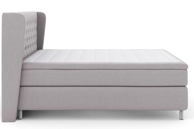 Select No 6 Komplett Sängpaket 210x210 Fast/Medium Watergel - Ljusgrå/Metall — Ljusgrå/Metall