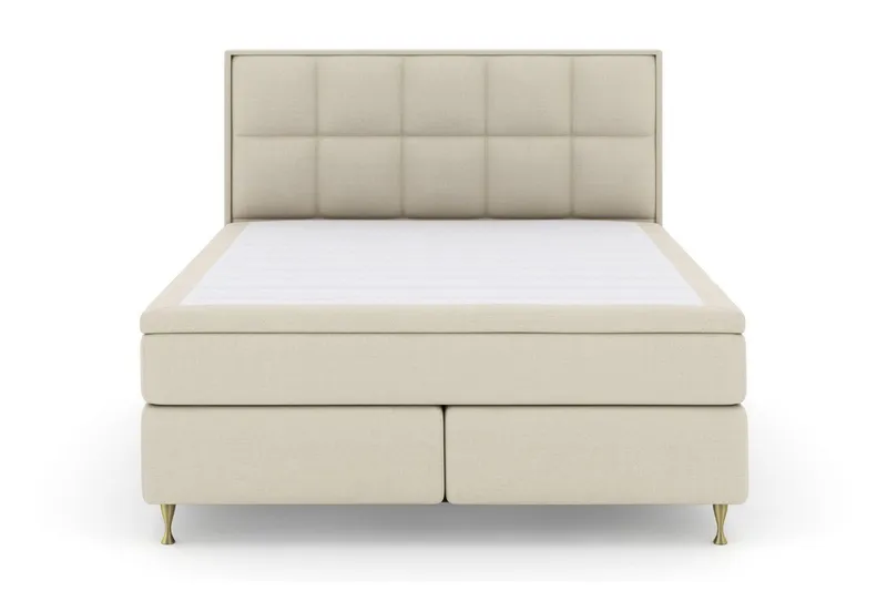 Select No 6 Komplett Sängpaket 210x210 Fast Memory/Pocket - Beige/Guld (Art.nr 255567) — Beige/Guld