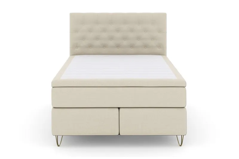 Select No 6 Kontinentalsäng 140x200 Fast/Medium Latex/Memory - Beige/Metall V-Form — Beige/Metall V-Form