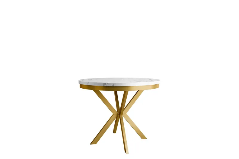 Sereth Matbord 100 cm Rund - Vit/Guld (Art.nr 3116521) — Vit/Guld