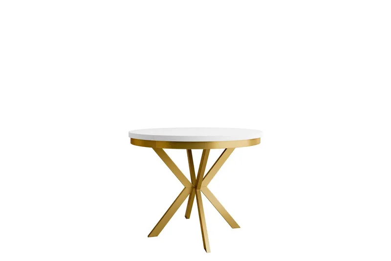 Sereth Matbord 90 cm Rund - Vit/Guld (Art.nr 3116512) — Vit/Guld