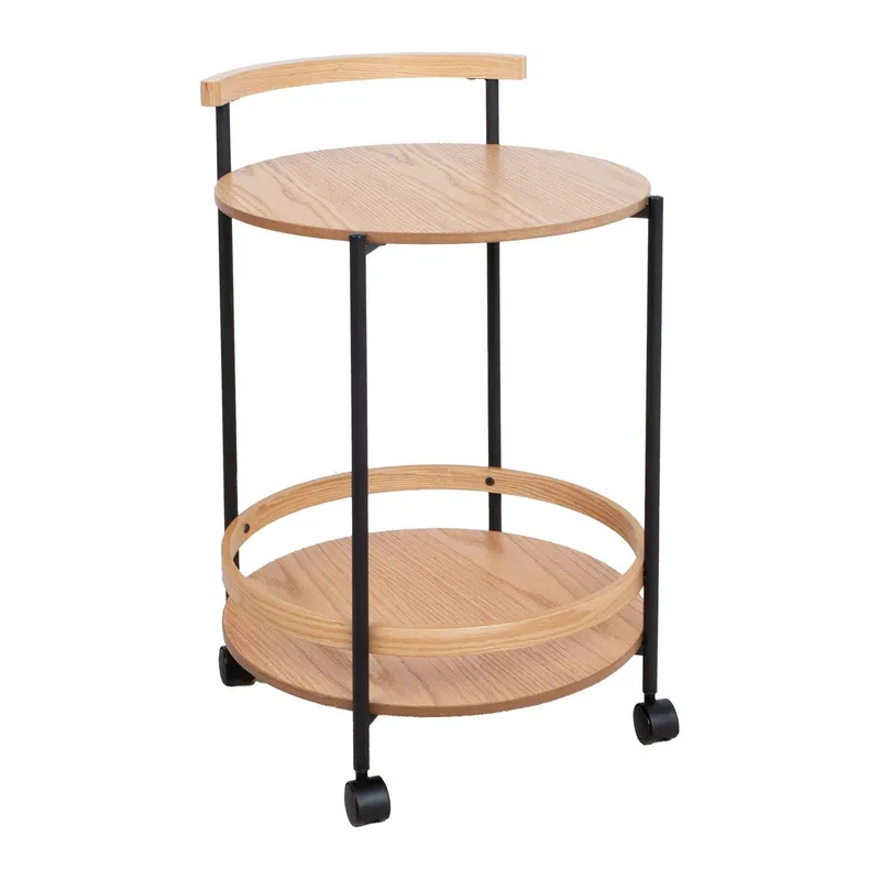 Serveringsvagn Genua 49x46x74 cm - Ljust trä/svart — Ljust trä/svart