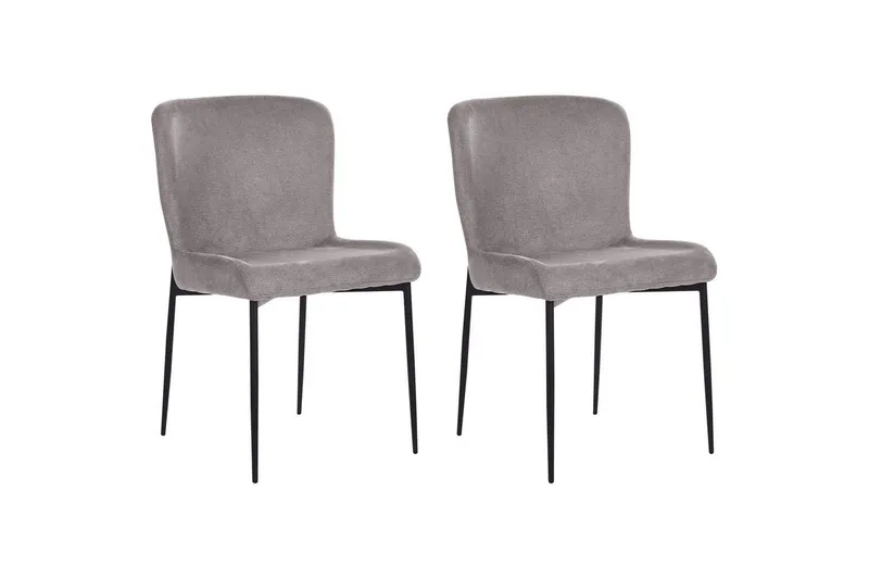 Set med 2 matstolar Ada - Mörkgrå, svart — Mörkgrå, svart