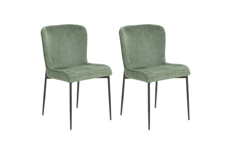 Set med 2 matstolar Ada - Mörkgrön, Svart — Mörkgrön, Svart