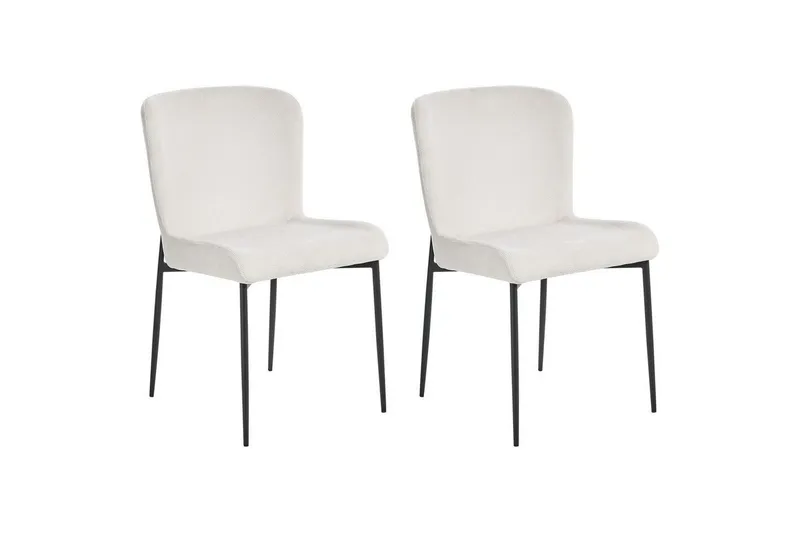 Set med 2 matstolar Ada - Vit, Svart — Vit, Svart