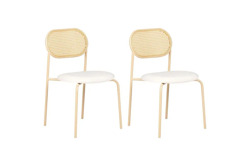 Set med 2 matstolar Adaver - Ljus trä, beige — Ljus trä, beige